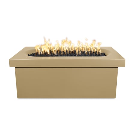 The Outdoor Plus 60 Rectangular Ramona Fire Table, GFRC Concrete, Brown, Spark Ignition with Flame Sense, Liquid Propane OPT-RMNRT60FSEN-BRN-LP